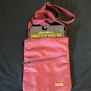 NWT Women’s Eddie Bauer Crossbody Travel Bag - Burgundy